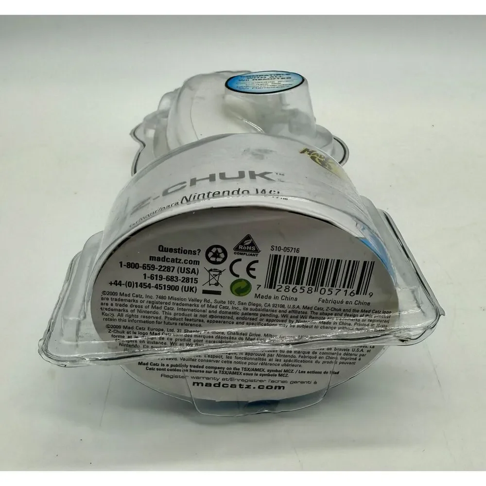 White Z-chuk Nunchuck For Nintendo Wii Compatible Remote MadCatz- New in Package